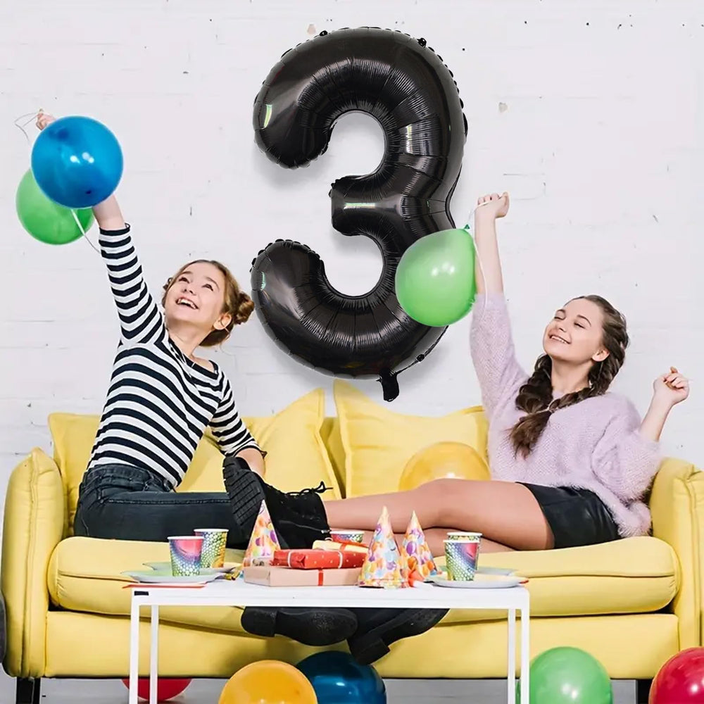 SINBEE 40inch black number balloon creates a striking event centerpiece