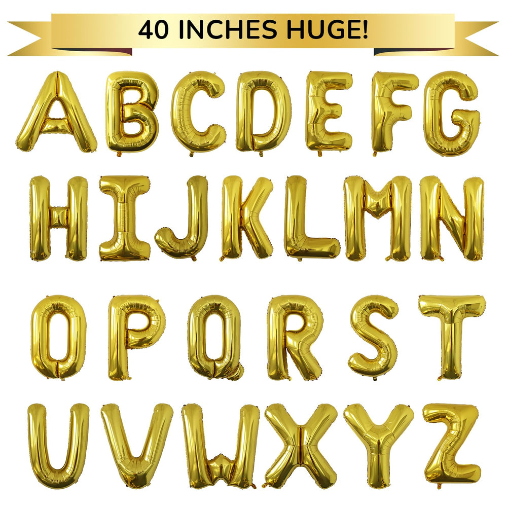 SINBEE gold A letter balloon supports reusable party decor.