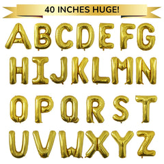 SINBEE gold A letter balloon supports reusable party decor.