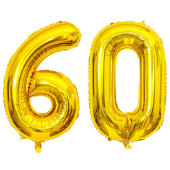 SINBEE Gold 40inch 0 balloon for bold 60th birthday decor, reusable and eye-catching.