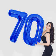 SINBEE navy blue number balloon with hanging holes for easy display.