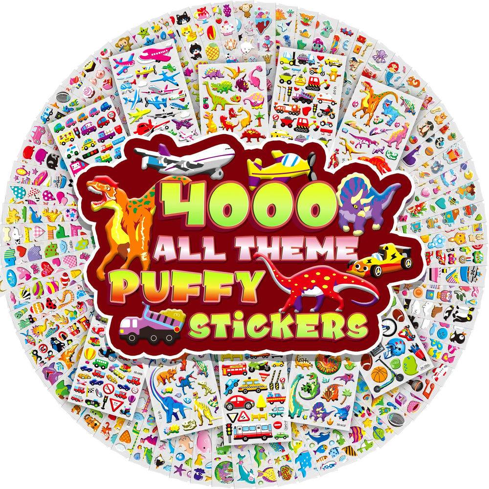 sinceroduct 3D puffy stickers 80 sheets cover, vibrant and kid-friendly for classrooms.