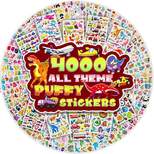 sinceroduct 3D puffy stickers 80 sheets cover, vibrant and kid-friendly for classrooms.