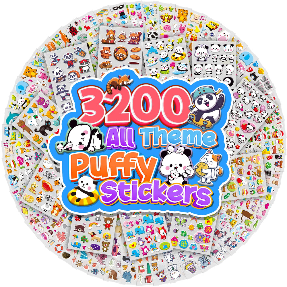 Sinceroduct 3D Puffy stickers with animals and dinosaurs for classroom rewards