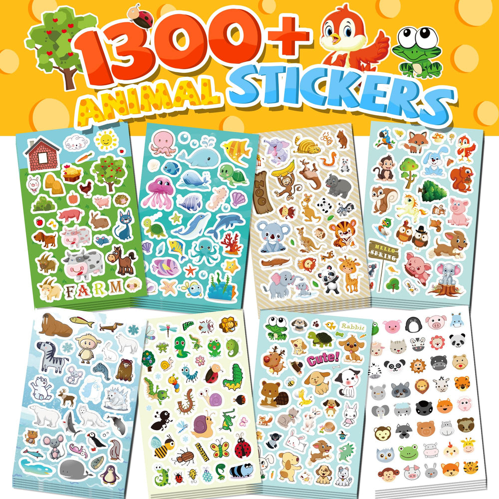 Sinceroduct water bottle stickers with bright animal designs to personalize bottles