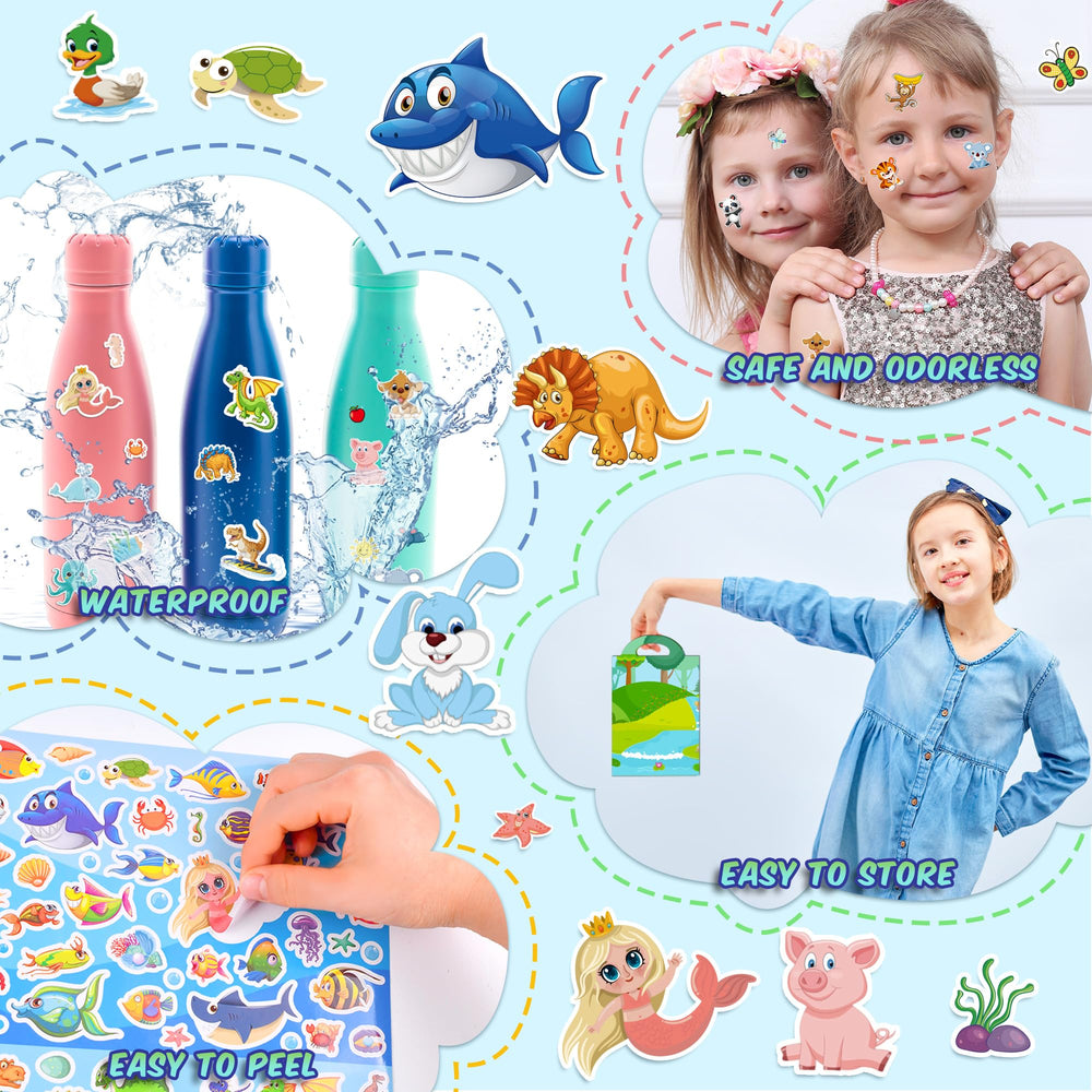 Sinceroduct dinosaur and sea animal stickers engage toddlers during learning.