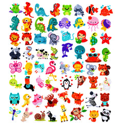 Sinceroduct Sparkling 5D Diamond Sticker Kit animal figures for kids, precise placement improves fine motor skills.