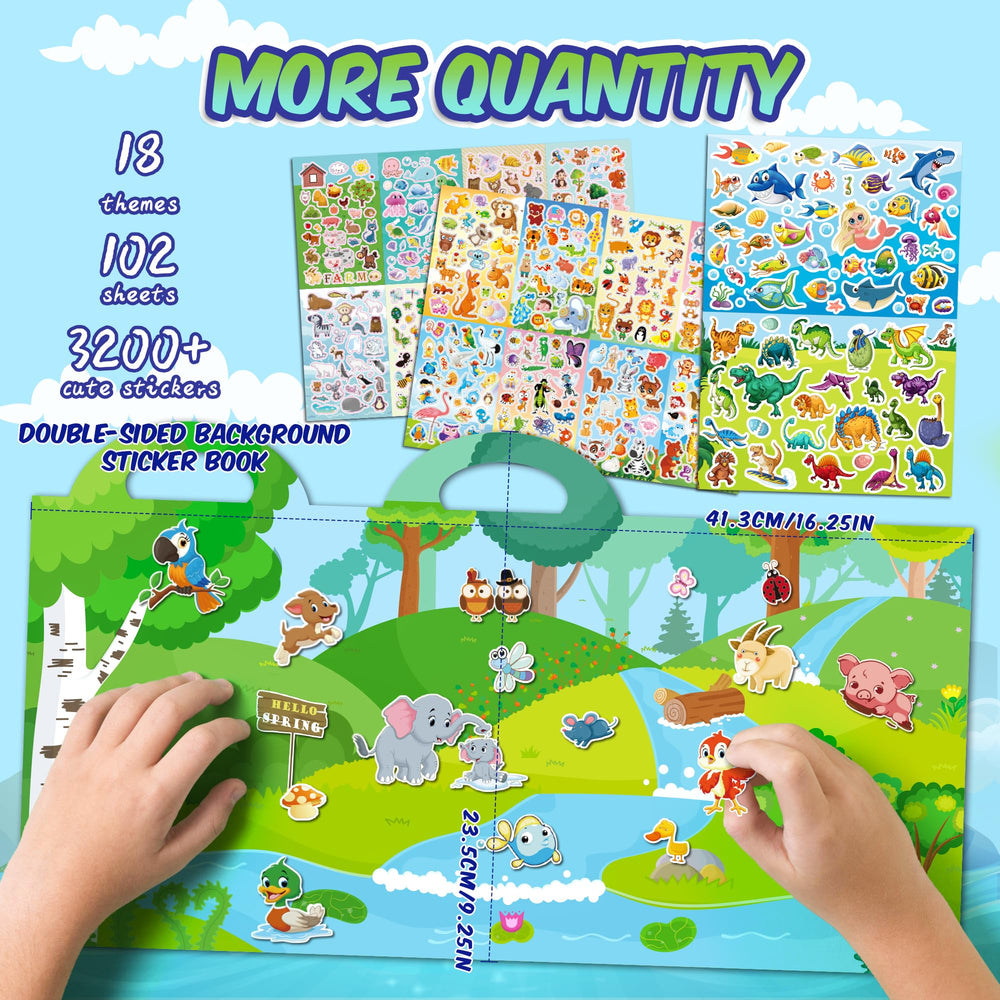 Sinceroduct sticker book with two backgrounds expands DIY play ideas.