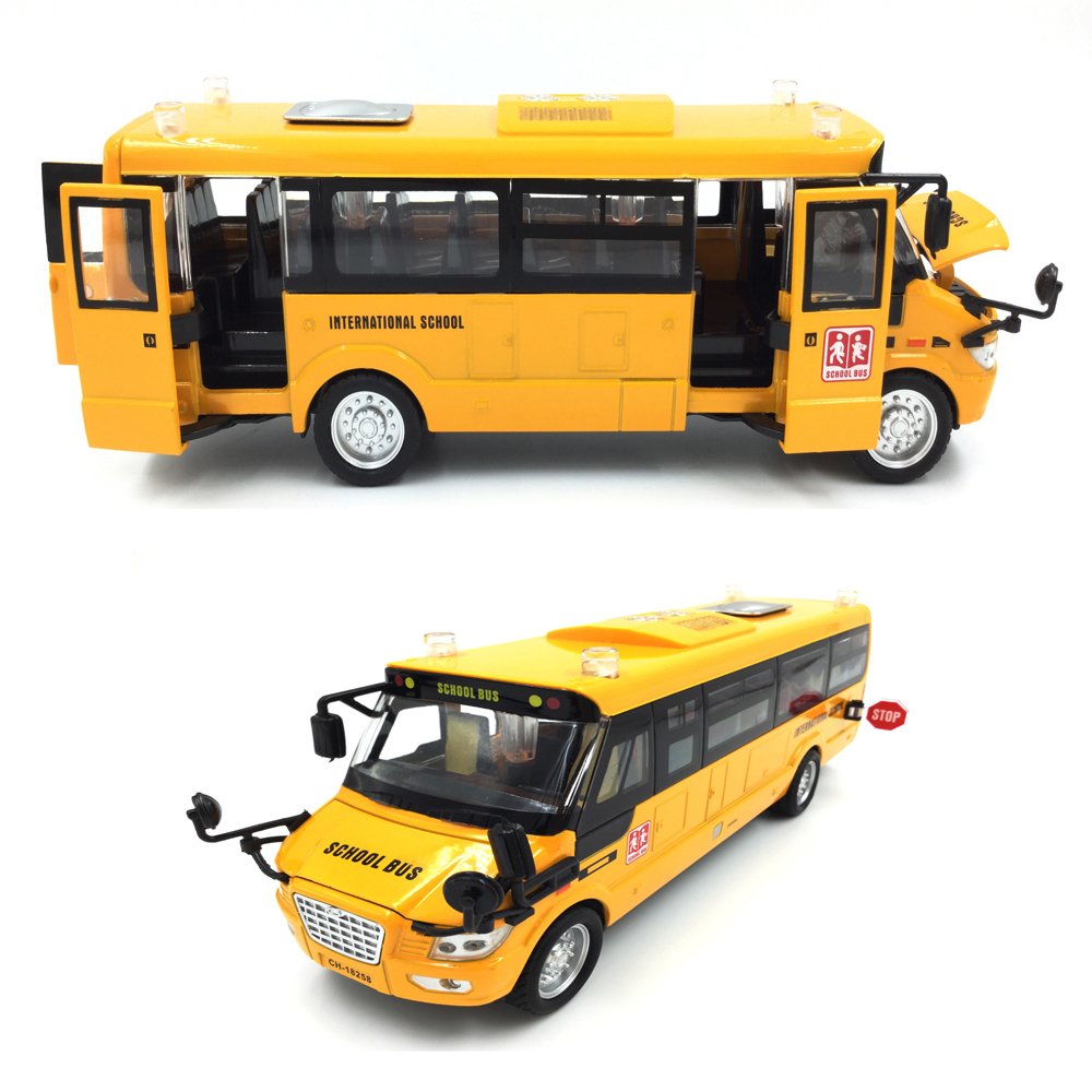 Singer's Toy 9in pull-back bus side doors open for imaginative adventures