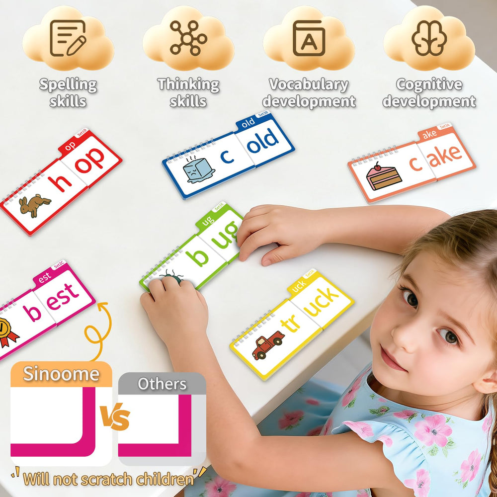 Sinoome long vowels Magic E flip book emphasizes word endings and reading pace
