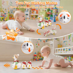 Sinpedex duck lullabies mode delivering eight soothing melodies with gentle lights for bedtime.