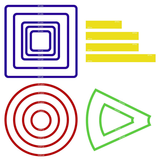 Sintuff spell templates set for tabletop RPG setup and spell range planning.
