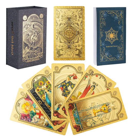 SIOKUY Tarot Deck with gold foil cards highlights classic art for refined readings.