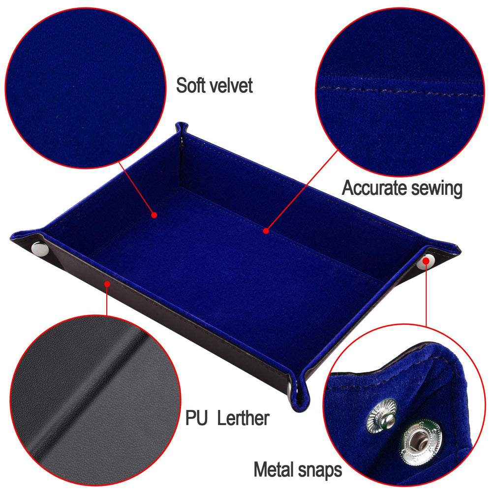 SIQUK dark blue velvet interior provides soft surface for precise dice rolls.