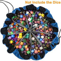 SIQUK dice bag showing nine compartments for separating dice types during play.