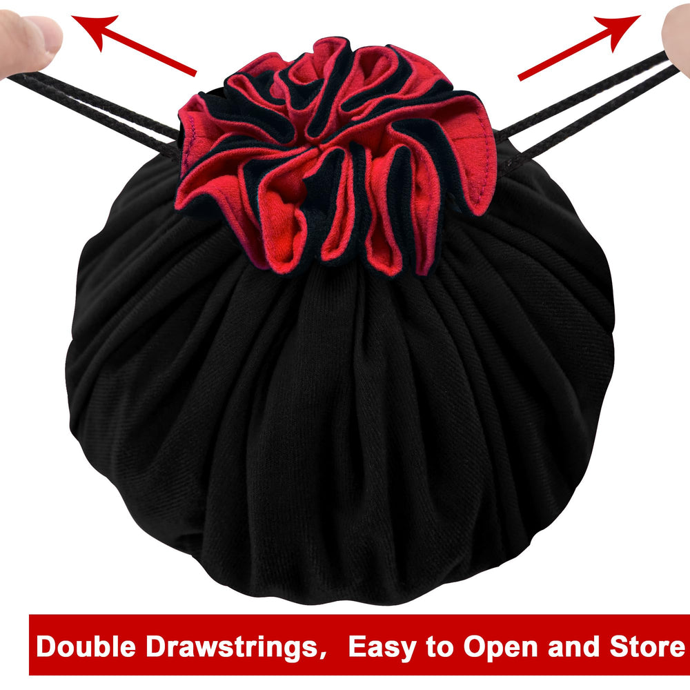 Durable black fabric with red lining for DND accessories.