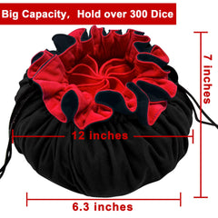 Portable drawstring design makes carrying dice to game nights easy.