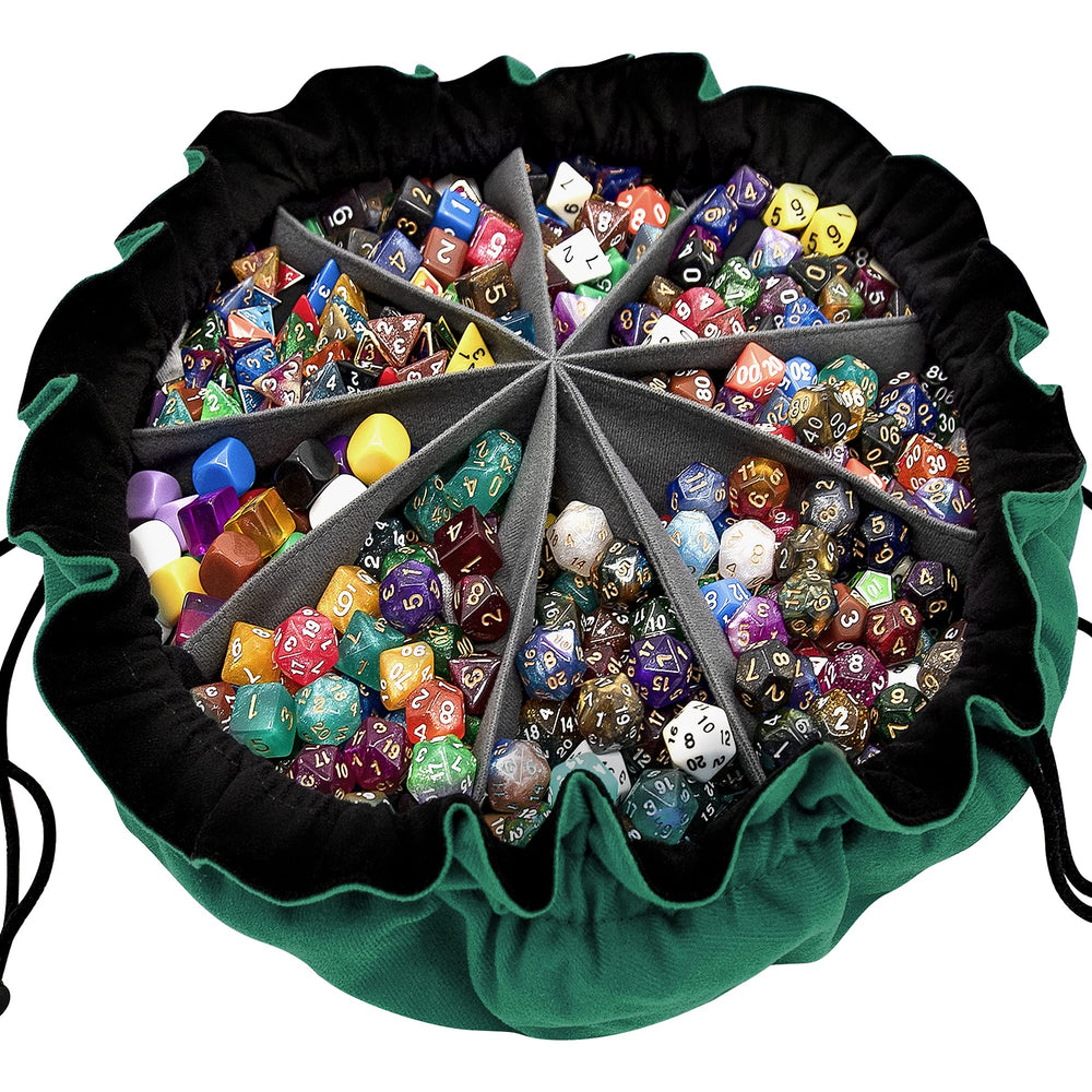 SIQUK dice bag with round base and ample capacity for organized dice storage.