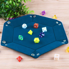 SIQUK hexagon dice tray folds flat for compact storage and travel