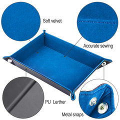 SIQUK dice tray interior sky blue velvet adds soft, premium feel for your rolls.