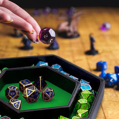 SIQUK dice tray hexagon lid portable and travel-friendly for gaming