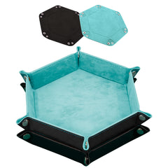 SIQUK dice tray hexagon in light blue for compact RPG sessions.