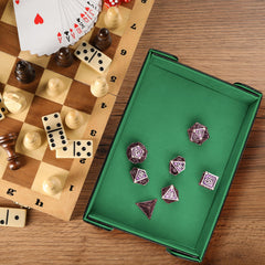 SIQUK dice tray PU leather exterior, durable and easy to clean after sessions.