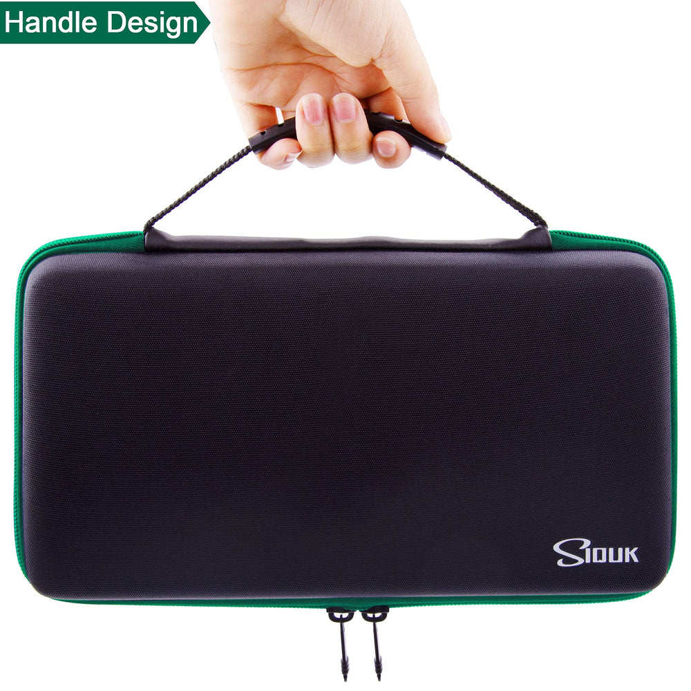 SIQUK Green EVA dice case exterior shown as durable and scratch-resistant