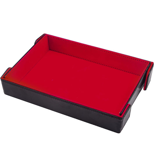 SIQUK magnetic folding dice tray red rectangle ready for quick, quiet dice rolling