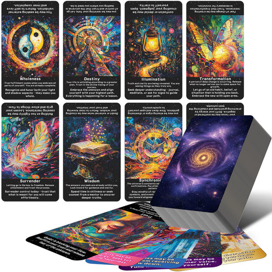 sishui Law of Attraction Oracle Cards β deck cover on wood table for daily guidance