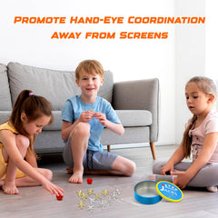 Smooth-edged jacks ensure safer play for all ages during family game night.