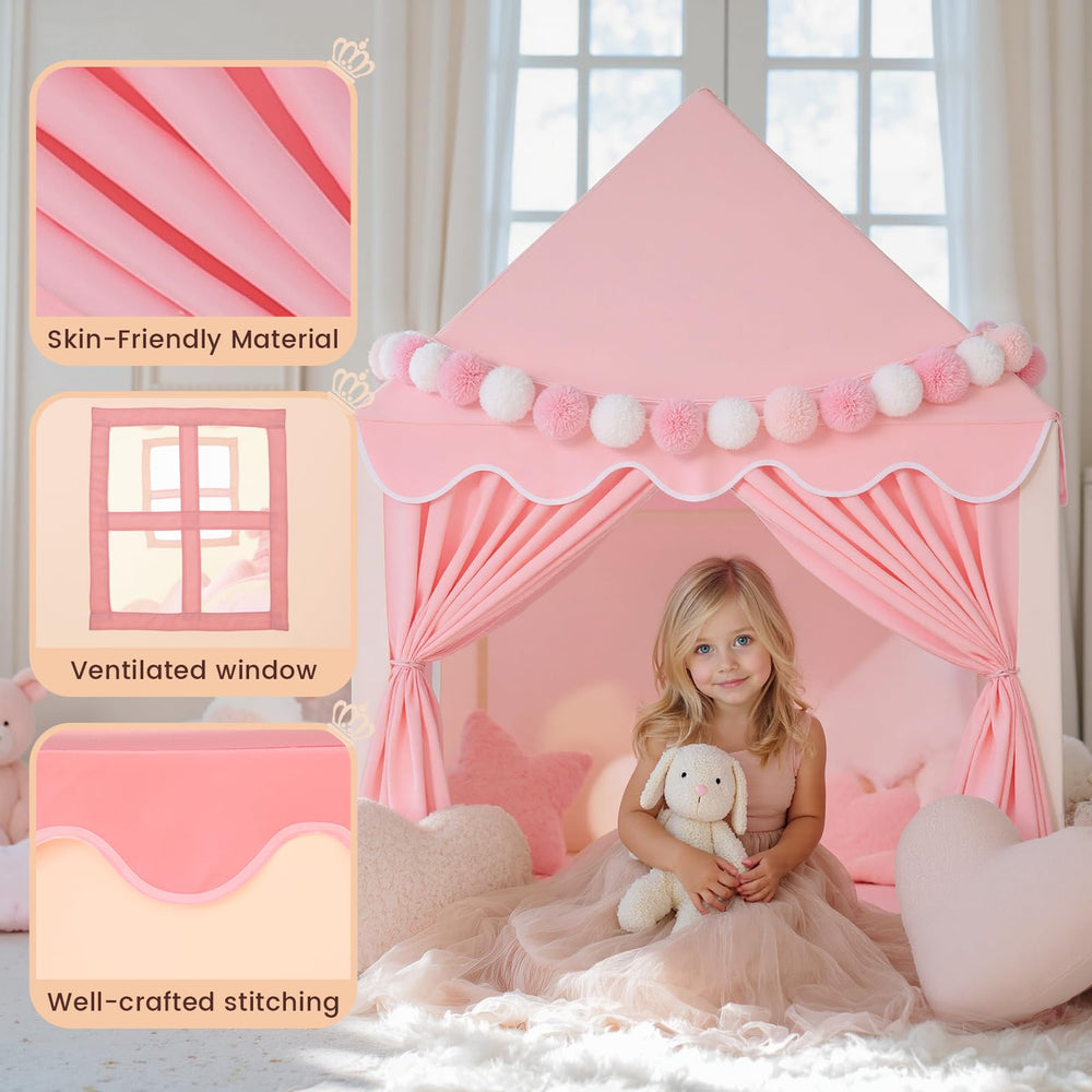 SISTICKER pink tent with easy setup for quick playtime.