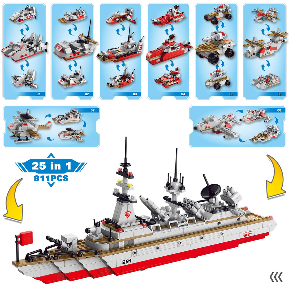 Sitodier 25-model cruiser kit with step-by-step color instructions