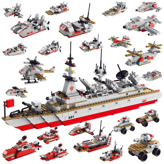 Sitodier battleship building set components ready for focused engineering play