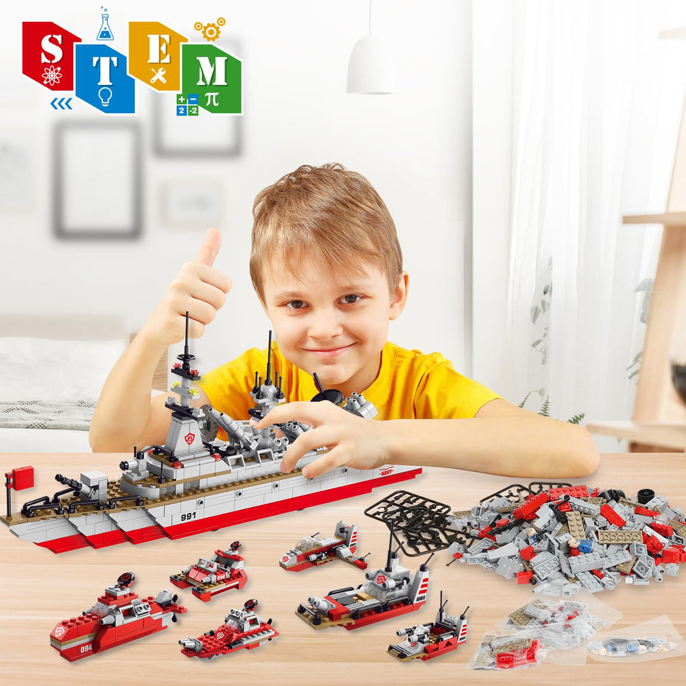 Sitodier detailed color guide helps kids assemble the large warship