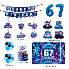 Six Seven neon balloons add vibrant, futuristic flair to any party setup.