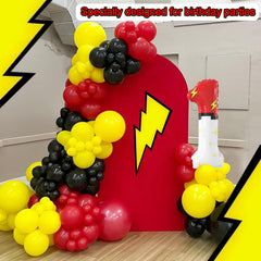 Sixoneaien red-white number balloon floats with helium for dynamic decor