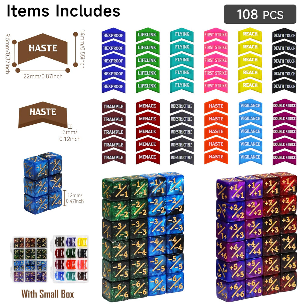 Sixpoints MTG pink counter dice with high-contrast symbols for easy tracking