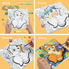 Sixth Space kid art session with paint-by-numbers fosters focus.
