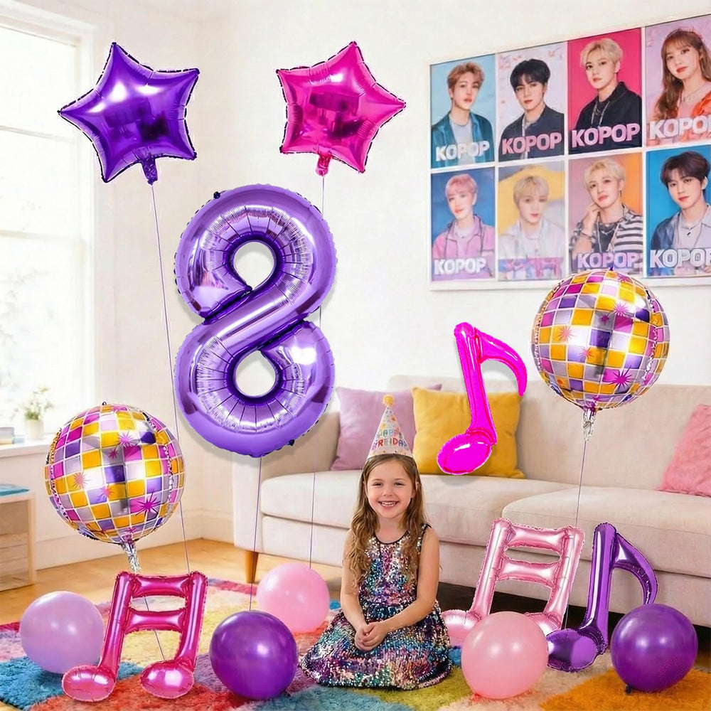 Siznkore fuchsia star balloon brightening birthday decor