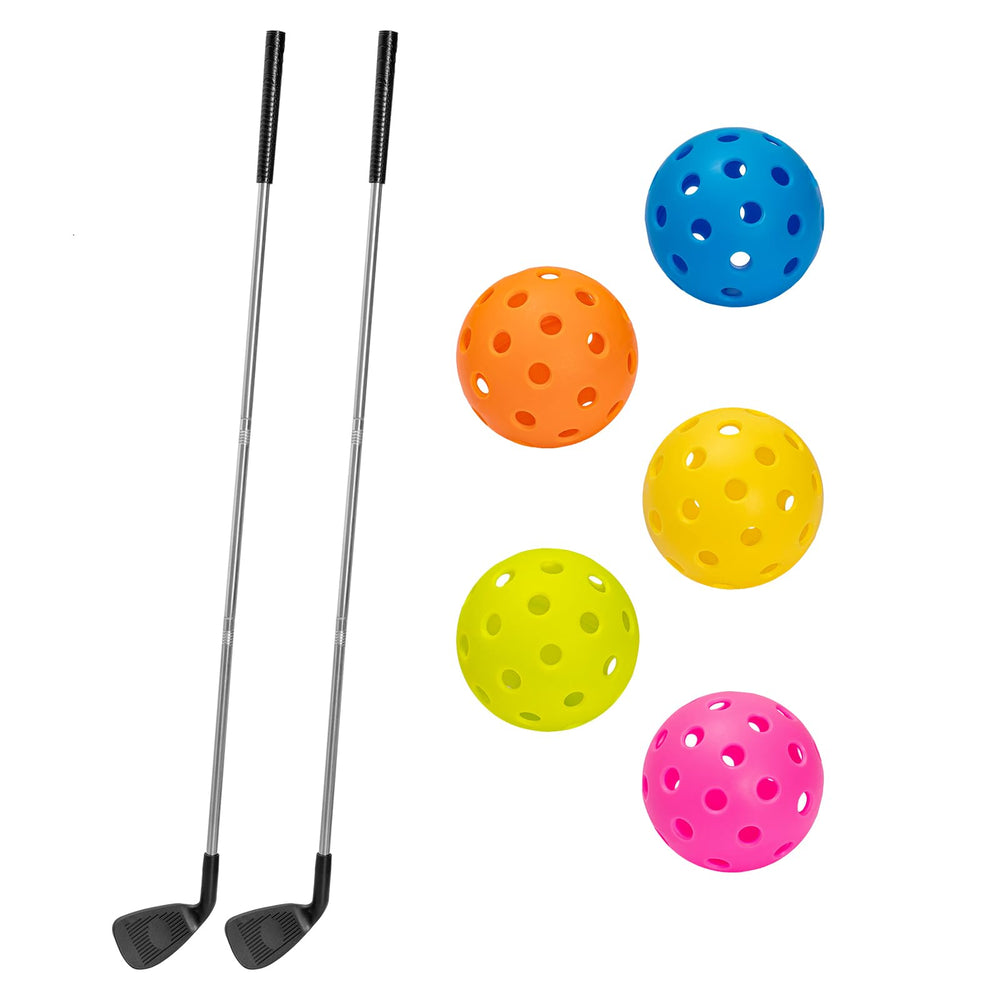 SJEhome backyard game golf clubs in action for an engaging backyard challenge.