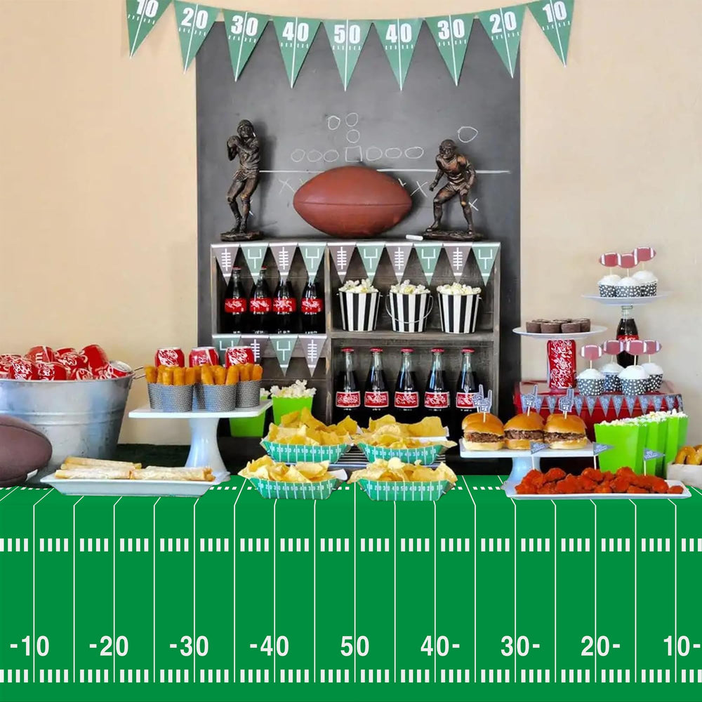 SJJPDYY football field table cover fits standard tables for gameday events.