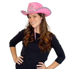 Skeleteen Pink Pretend-Play Western Hat ideal for rodeo-inspired costumes and events.