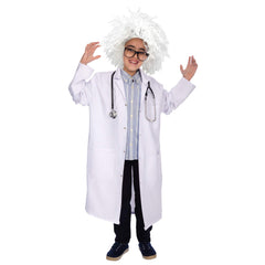 Skeleteen science costume wig fits adults and kids, pairs with lab coat.