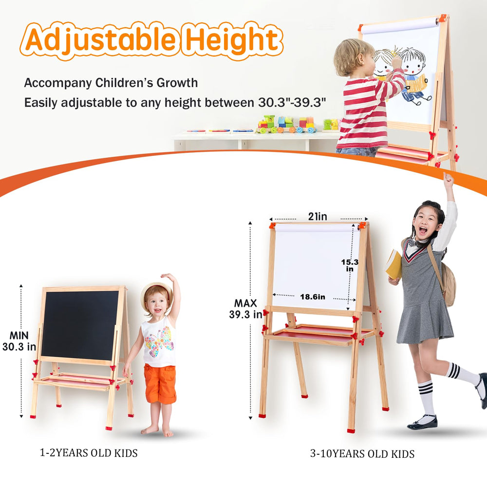SketchNest dual-sided easel features magnetic whiteboard and chalkboard for collaborative art.
