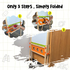 SketchNest adjustable-height design grows with kids from toddler to learner.