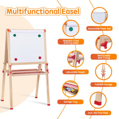 SketchNest height-adjustable easel grows with children from preschool to elementary.