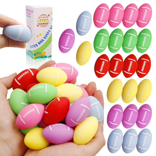 Sketsia football stress ball 24-pack front view for group play and party favors