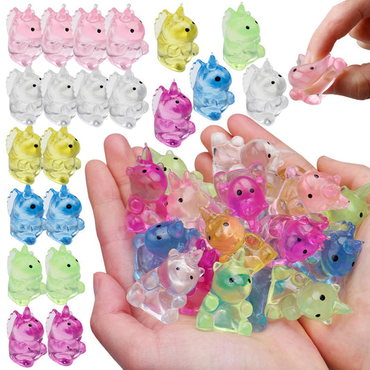 Sketsia mini unicorn squishy pack in bright colors, ideal for party favors and prizes.