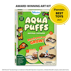 Skillmatics Aqua Puffs marker set fuels vibrant animal art with easy coloring.
